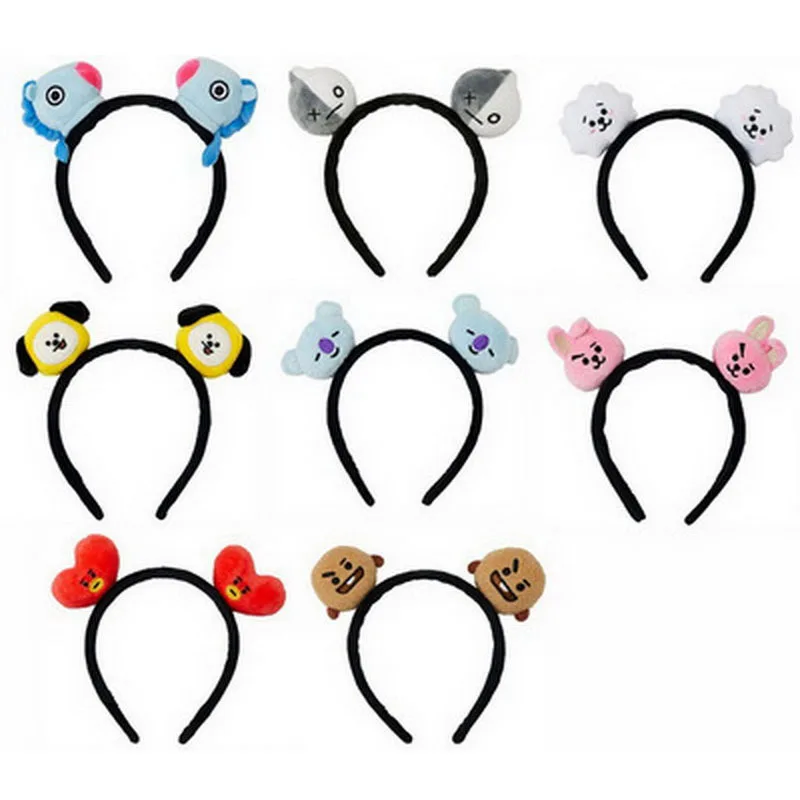

40Pcs Children's Cratoon Bangtan Boys KPOP BTS bt21 Headband Tata Van Chimmy Cooky Shooky Koya RJ Hairband Accessories Wholesale