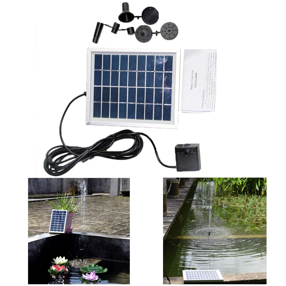 Solar Panel Powered Submersible Floating Fountain Garden Pool Pond Water Pump