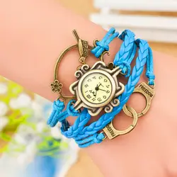 Zegarki Damskie Relojes Mujer Корейская версия ювелирные изделия Ретро Новый DIY Плетеный ремешок для часов Мори Для женщин часы птица наручники