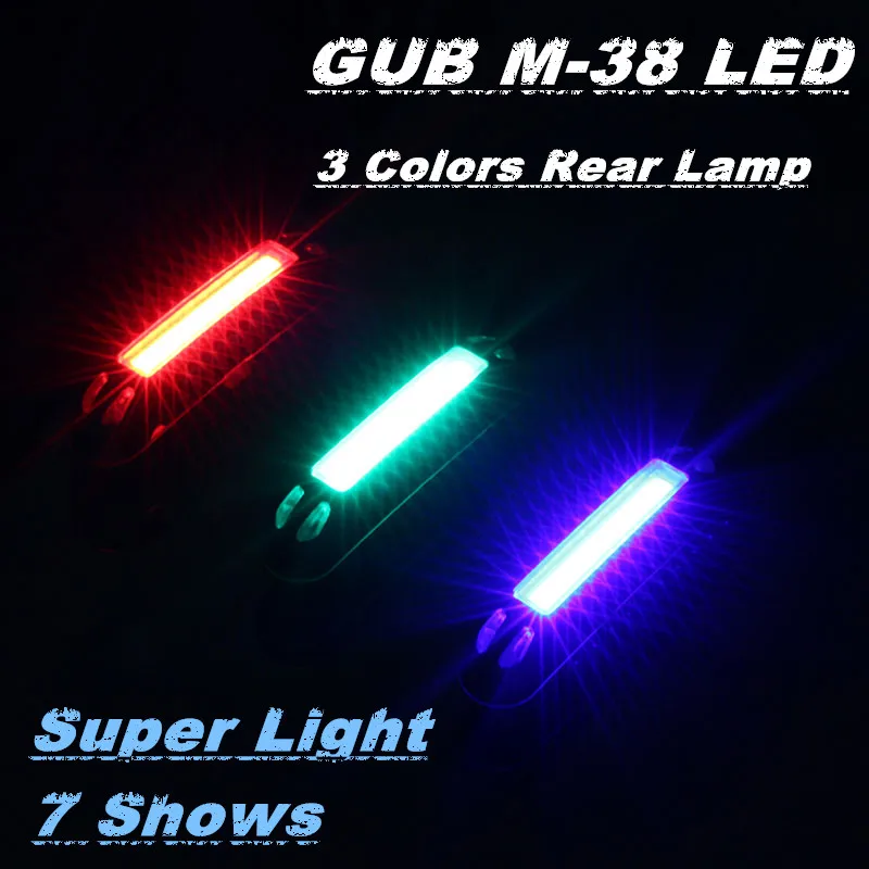 

GUB M-38 Super light 3 Colors COB Cycling Bycicle Rear Bike Tail USB Rechargeable Bicycle Light Tail Lamp Comet LED