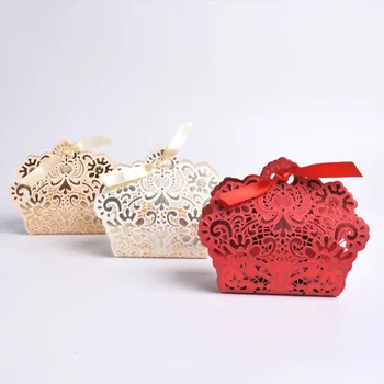 

20 Pcs Gift Candy Box For Wedding Party Kid Birthday Hollow Paper Box Chocolate Box Gift Paper Packaging With Ribbon Cardboard