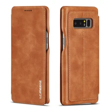 Магнитный кожаный флип-кейс для samsung Galaxy Note 8, слот для карт, кошелек, чехол для samsung note 8, роскошный жесткая задняя панель из поликарбоната, чехол