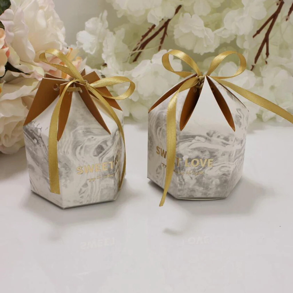 New Hot 10pcs Polygon Shape Chocolate Candy Boxes Gift Boxes Birthday Wedding Favors Festial Party Supplies