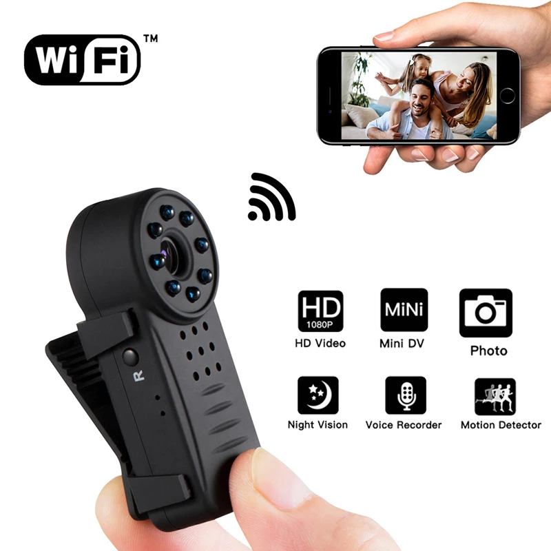1080P полицейская камера для тела Переносная Камера WiFi беспроводная IP мини