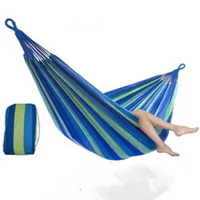 1 шт., портативный гамак, гамак для улицы, для сада, спорта, дома, путешествий, кемпинга, качели, Холщовый, в полоску, для кровати, гамак, красный, синий, 190x80 см