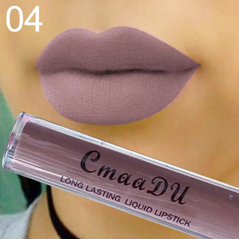 CMAADU Matte Lipgloss Sexy Liquid Lip Gloss Matte Long Lasting Waterproof Cosmetic Beauty Keep 24 Hours Makeup Lipgloss TLSM2 - Цвет: 04