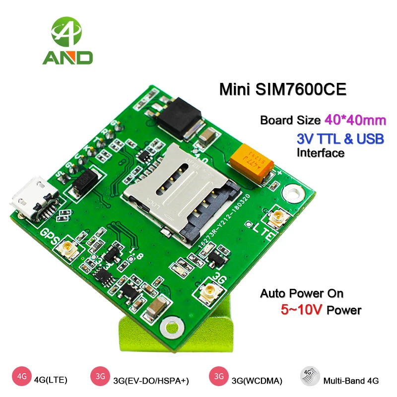 SIM7600CE breakout board Для Гонконга Макао B38/B39/B40/B41/B1/B3/B8 испытательная плата LTE модуль