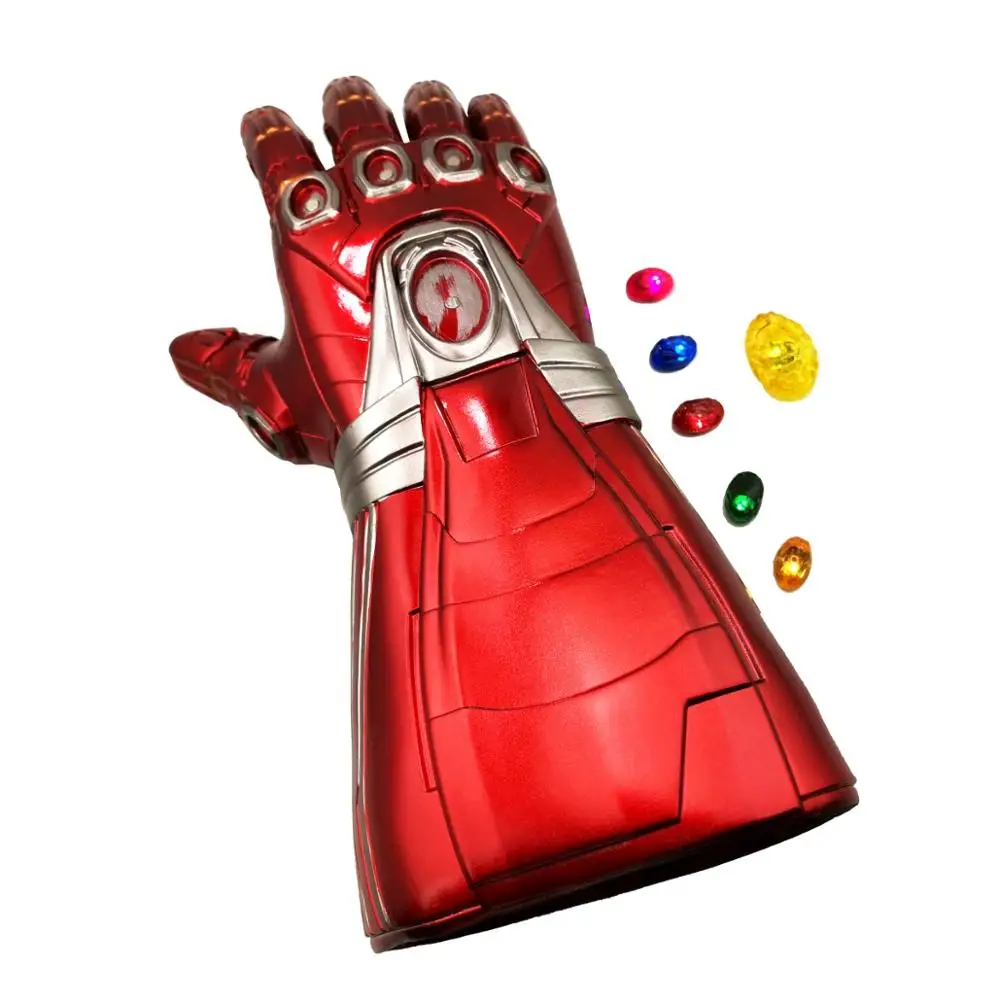 

Avengers Endgame Thanos Iron Man Infinity Gauntlet LED Glove Cosplay Detachable Laser Stone Arm Tony Stark Light Up PVC Gloves