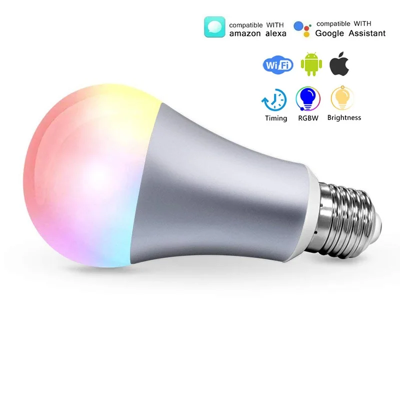 

Led lamp E27/220V Dimmable smart bulb wifi/alexa /Google Home LED Lamp E14/B22 RGB APP Remote Control table lamps for bedroom