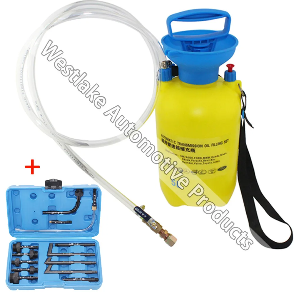 

Manually Operated Automatic Transmission Gear Box Oil Filling Tool Set 5 Liters 13pc Adaptor Set For VW AUDI FORD BMW BENZ VOLVO