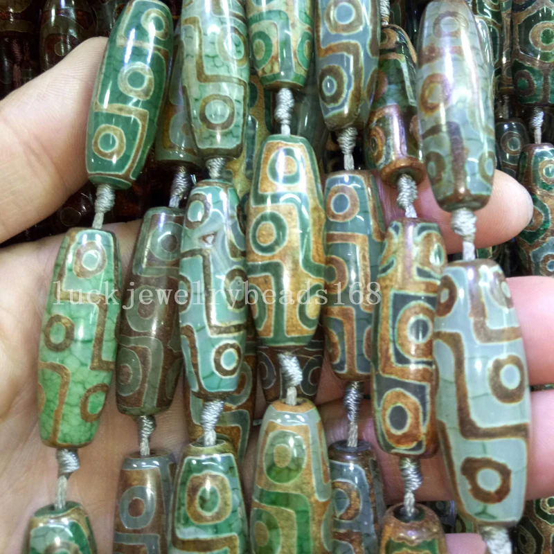 

Free shipping Fashion Jewelry 14x40mm Beautiful Nine Eye Tibet Tianzhu Rice Loose Beads 8pcs FG6799