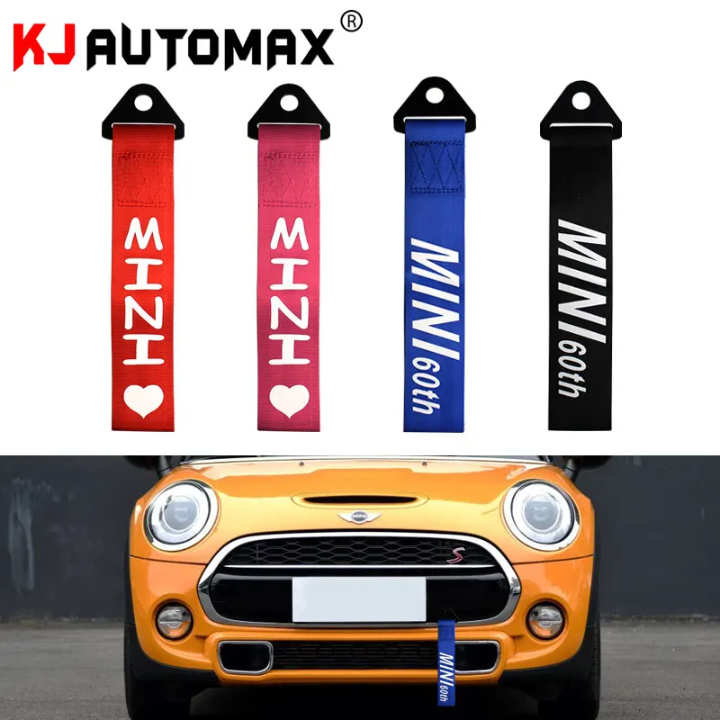 

KJAUTOMAX for Mini Cooper tow rope F55 F56 F60 R55 R56 R60 Red Heart Pink Heart Black Blue 60th Anniversary
