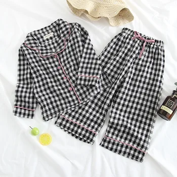 

Cottons 2018 New Spring Autumn Children's Set Black Plaid Boys Girls Sleep Sets Baby Pajamas Kids Fashion Design Clothes