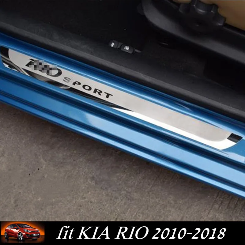 Pour Kia Soul Line Seuils 4 Pièces En Acier Inoxydable Chrome