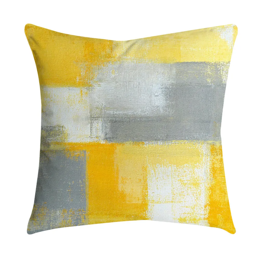 Yellow Pillow Case Sofa Car Waist Throw Cushion Cover Home Decor Cushion Cover Home Decor Наволочка