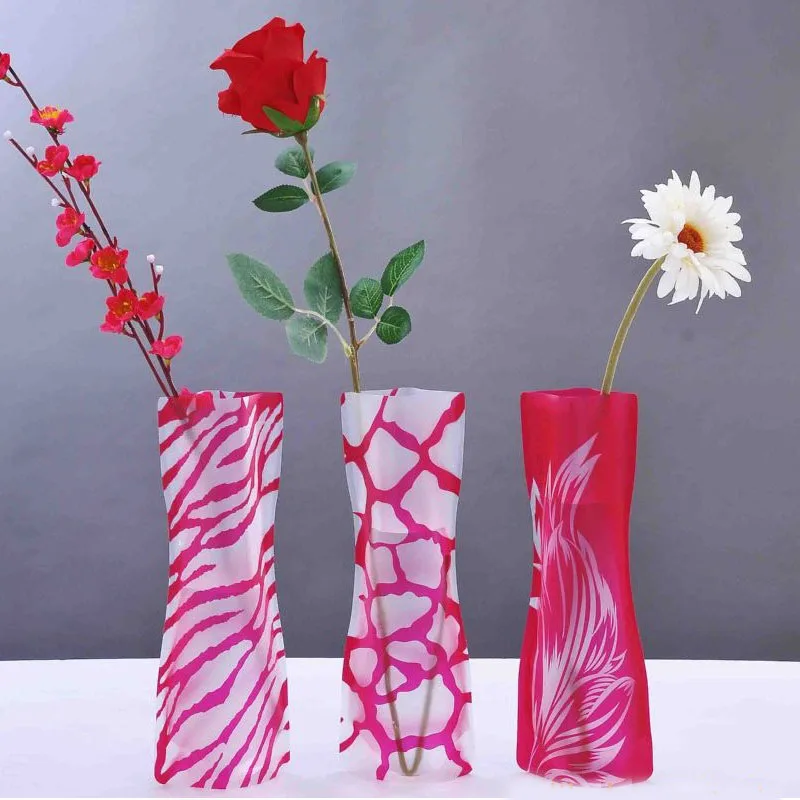 12*27cm Creative Clear Eco friendly Foldable Folding Flower PVC Vase