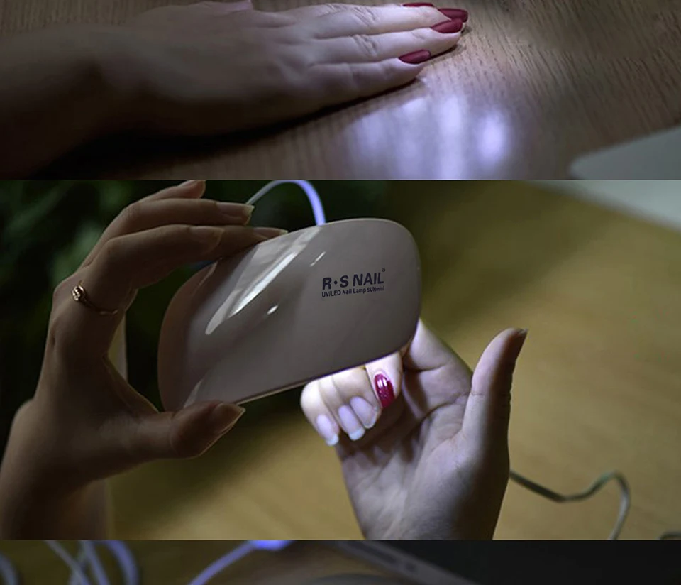 RS NAIL 6W UV LED Lamp Nail Dryer Portable USB Cable for Primer Gift Home Use Nail Gel Polish Dryer Lamp For For Nails Art Tool