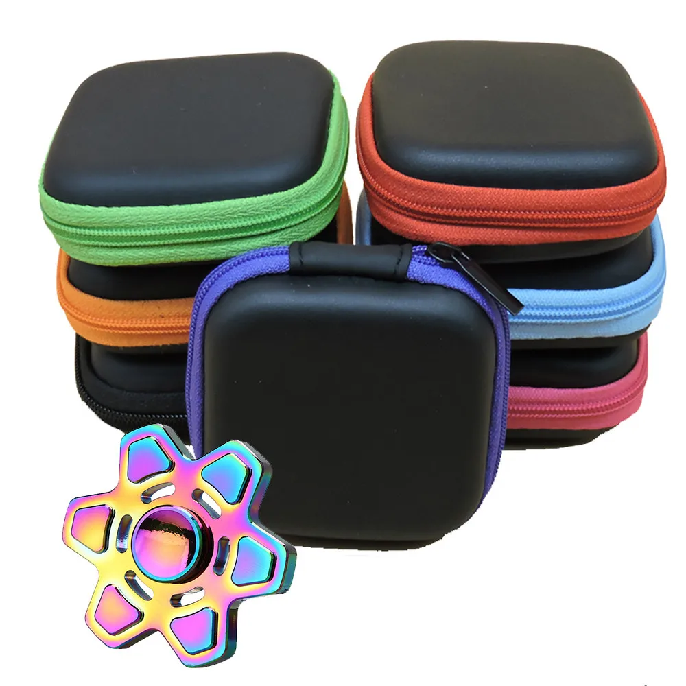 Random Color Fidget Hand Spinner Finger Toy Focus Organizer Bag Box Carry Case Packet Rangement