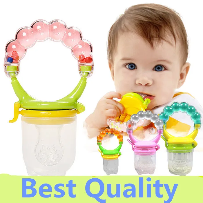 New Baby Rattles Pacifier Kids Nipple Fresh Food Milk Nibbler Feeder