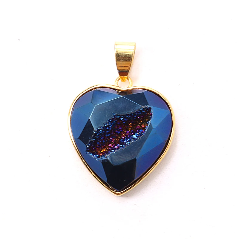 

3pcs/lot Luck Jewel Pendants Charms Love Shape Natural Stone Crystal DIY Bracelet Jewelry Making Accessories Necklace Components