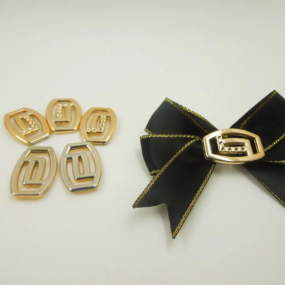 

uv plated gold ribbon buckles 23/15mm, 35pcs rope slider for bow acessories shoe Invitation Ribbon Slider Headband Hair Clip DIY