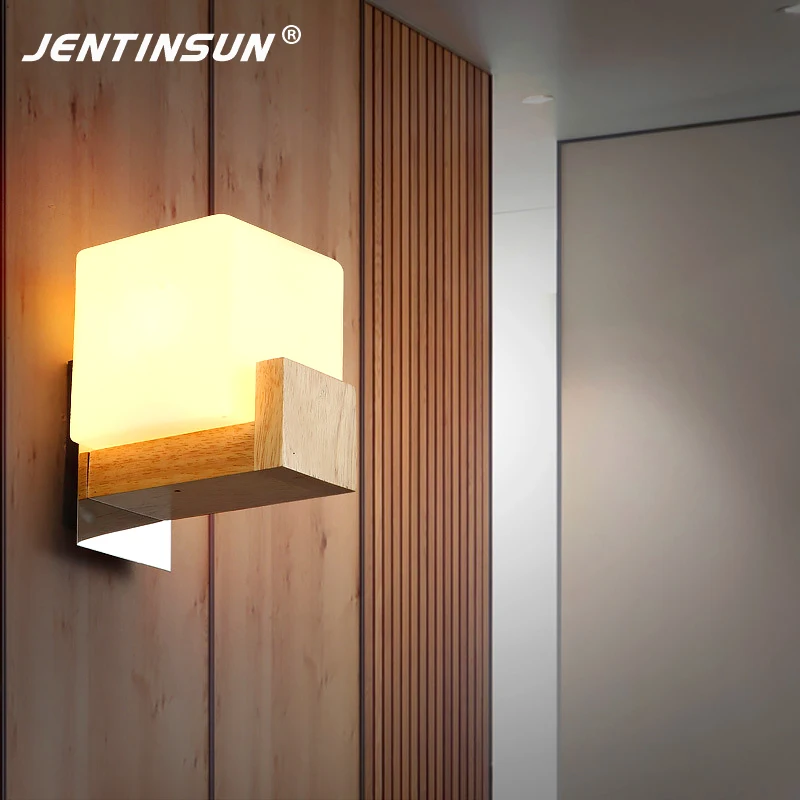 Luxury Bedroom Wood Wall Lamp Nordic Style Japanese Mounted Sconce LED