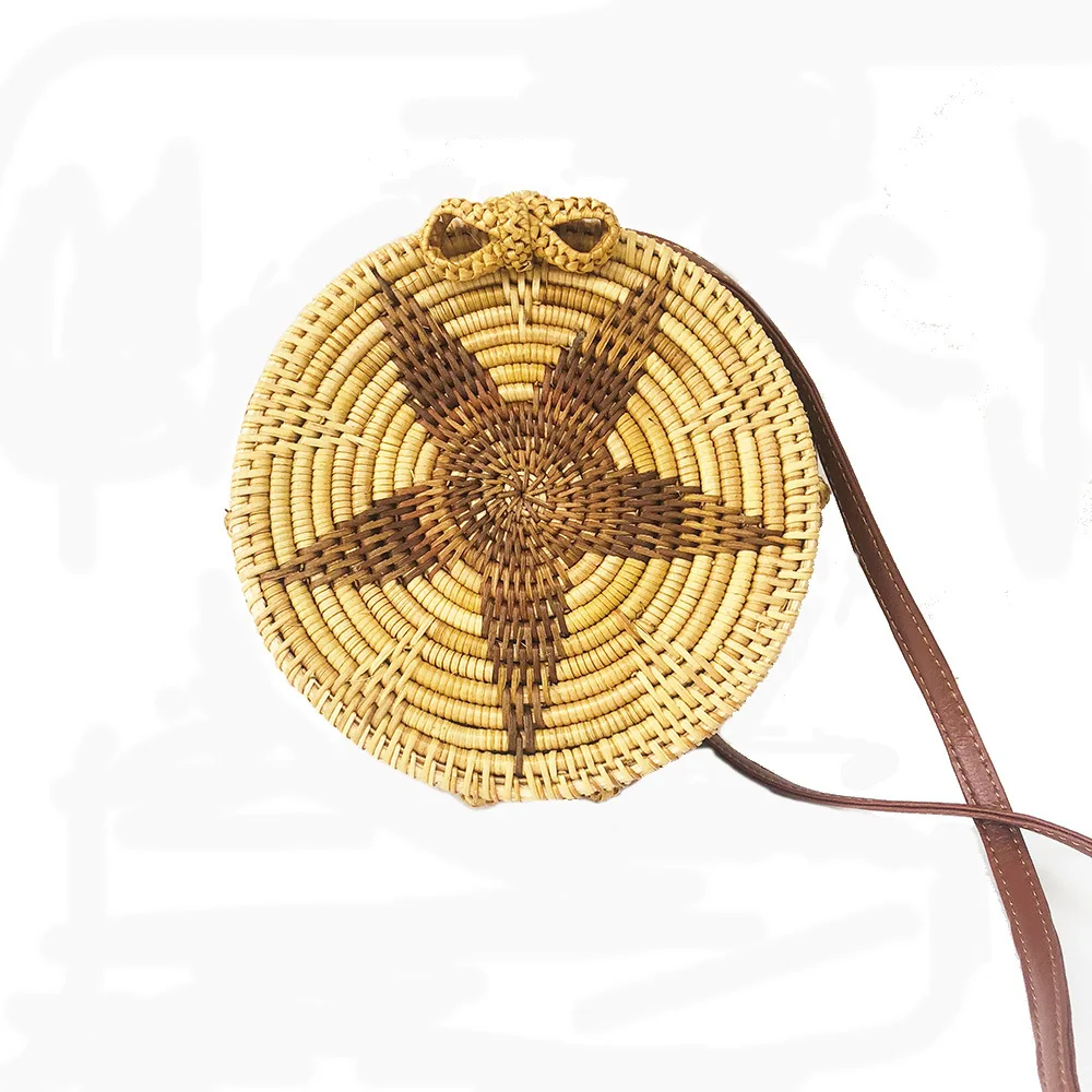

Summer Rattan Bag square Round Straw Bag Handbags Women Handmade Woven Beach Circle Hand Woven Round Retro bag