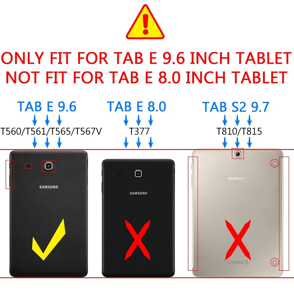 Для Samsung Galaxy Tab E 9 6 дюймов T560 T561 SM табе чехол для планшета 360 Вращающийся Кронштейн