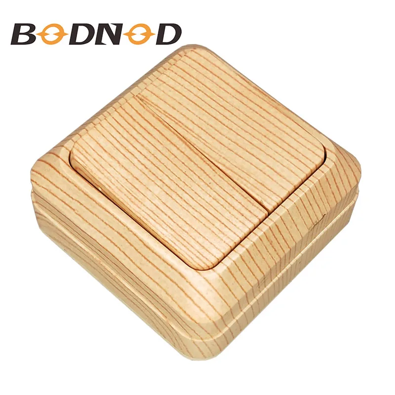 

Light Switch two gang switch Wood Color European Light beech Color inset wall switch DIY 10A 250V legrand Schneider livolo