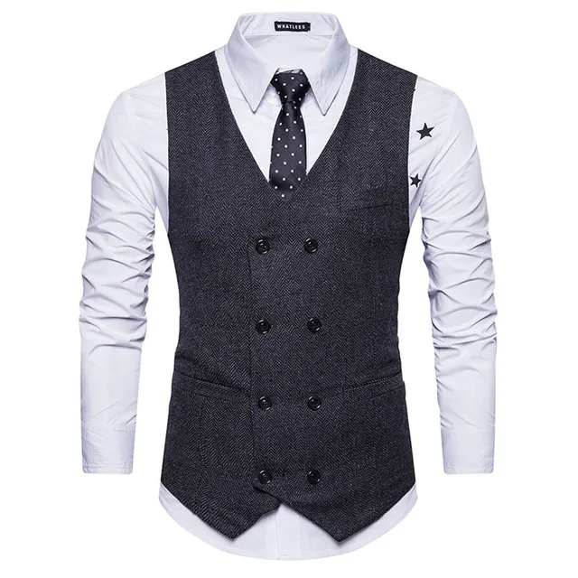 New Men Suit Vest Gilet Costume Fashion Casual Business Men Waistcoat ...