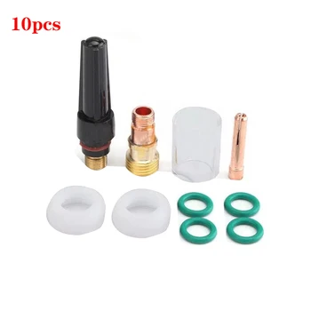 

10pcs New TIG Welding Kit Durable Tig Gas Lens #10 Pyrex Cup Kit for WP-17/18/26 3/32"