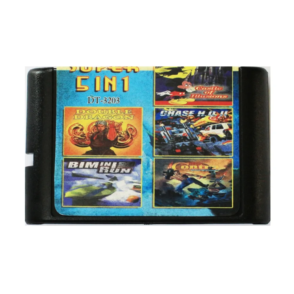 

5 In 1 SEGA GENESIS MegaDrive 16 bit Multi Game Card - DT-3203