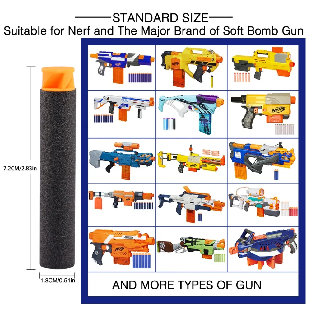 200 шт для пуль Nerf мягкая плоская головка 7,2 см запасная игрушка дартс пули для серии Nerf бластеры детские рождественские подарки