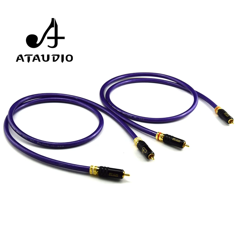 ATAUDIO VDH Hifi посеребренный 2RCA кабель профессиональный DVD усилитель Интерконнектор