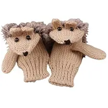 Дропшиппинг, женские перчатки с милыми животными, зимние хлопковые перчатки с мультяшным ежиком