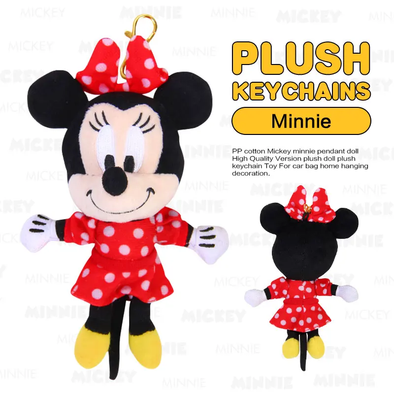 

PP cotton Mickey minnie pendant doll High Quality Version plush doll 14cm plush keychain Toy For car bag home hanging decoration