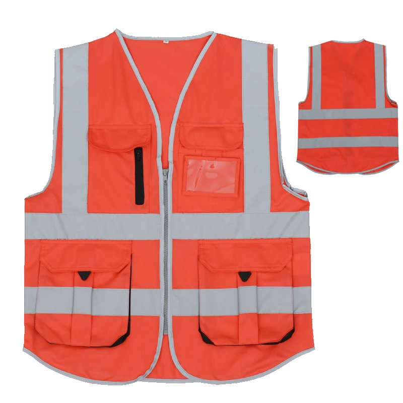 Red mens vest reflective safety waistcoat for womens construction