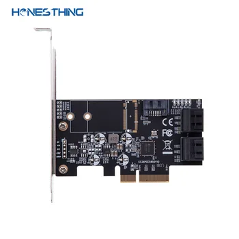 

HonesThing PCI Express 3.0 to SATA III 6Gbps 5 Ports Controller Card PCIe 3.0 x 4 Expansion Card with Low Profile Bracket JMB585