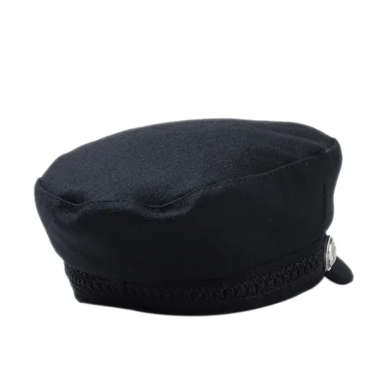 Модные шапки для мужчин и женщин, унисекс, Зимняя шерстяная Кепка с пуговицами и солнцезащитным козырьком, черная Повседневная Кепка