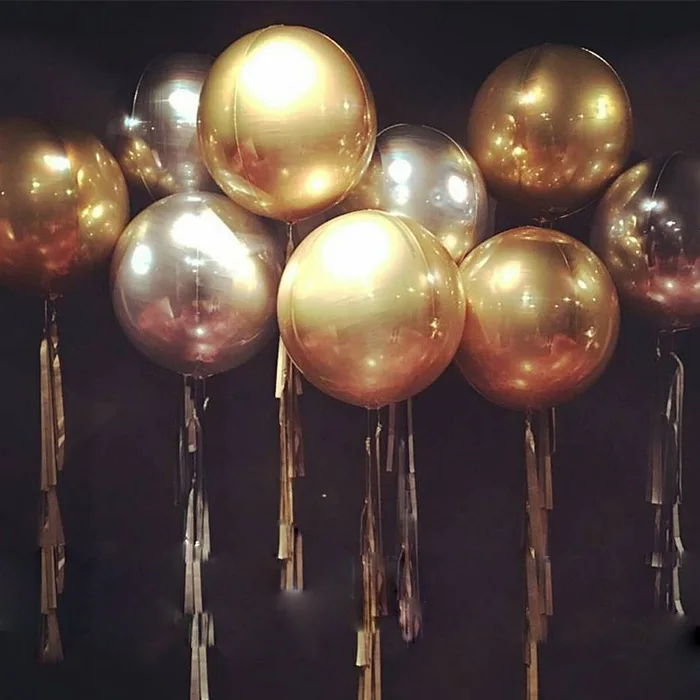 Globos de Globos inflables de helio de fiesta de cumpleaños de boda Globos redondos 4D de oro rosa Globos de Globos inflables de helio de fiesta de cumpleaños de boda Globos redondos 4D de oro rosa