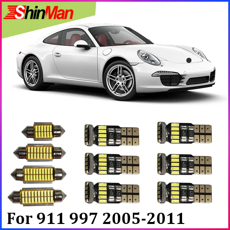 

ShinMan 10x Error Free Canbus LED CAR Light Interior Light LED Conversion Kit For Porsche 911 997 2005-2011 Accessories