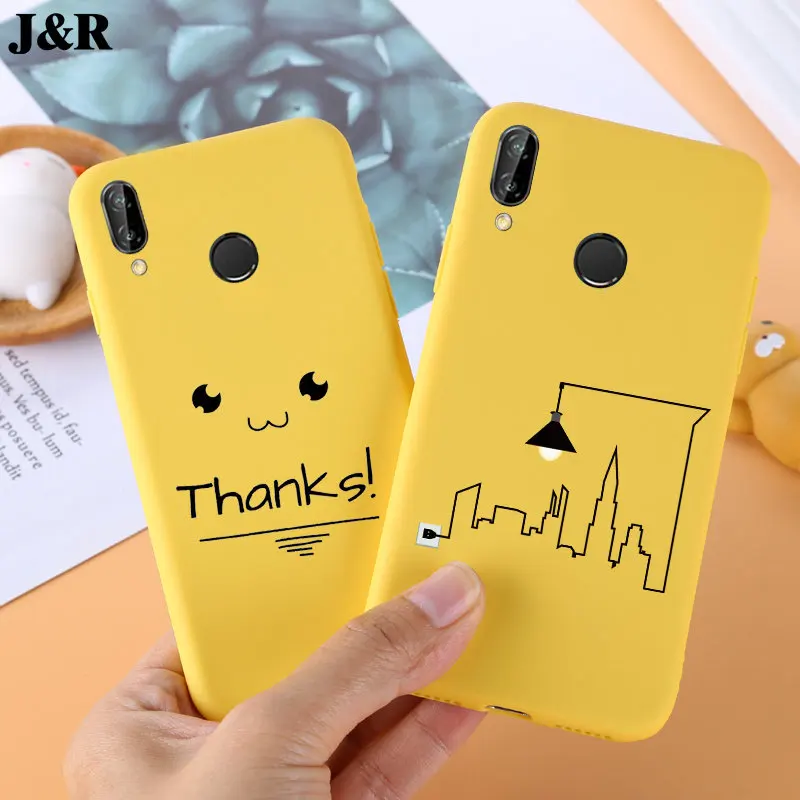 

Yellow Case For Huawei P Smart Plus Soft TPU Silicone Phone Back Cover Protective Case For Huawei PSmart Plus P Smart+ INE-LX1