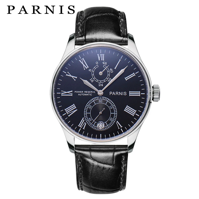 

42mm Parnis Watch Automatic Men Watch Power Reserve Men's Mechanical Watch Seagull Movement Auto Date 3ATM montre parnis