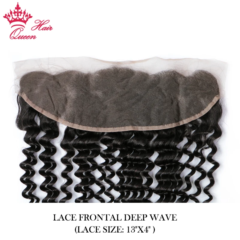 Lace Frontal 13x4 Ear to Ear Peruvian Deep Wave Frontal Closure Natural Color 100% Human Hair remy Closure Queen Hair Products