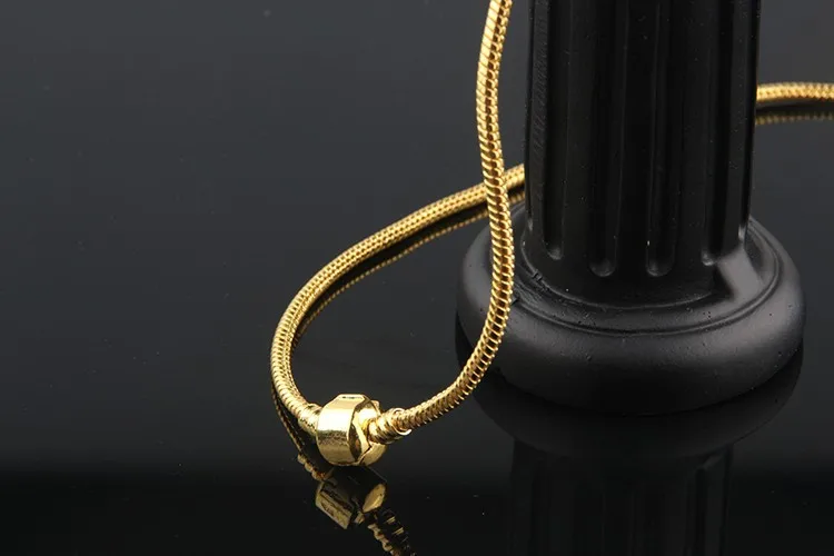 ELESHE, 44 см, европейский стиль, золото и бусина серебряного цвета, Очаровательная подвеска, ожерелье, цепочка в виде змеи, ожерелье, оригинальное ювелирное изделие, ожерелье для женщин