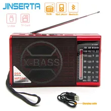 JINSERTA Mini FM AM SW радио приемник беспроводной Bluetooth динамик Поддержка TF карта U диск играть с 3,5 мм разъем для наушников