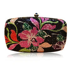 Women black/silver Multicolor Crystal Evening Bag Clutch Minaudiere Wedding Party Cocktail Handbag and Purse crossbody bags lady Women black/silver Multicolor Crystal Evening Bag Clutch Minaudiere Wedding Party Cocktail Handbag and Purse crossbody bags lady