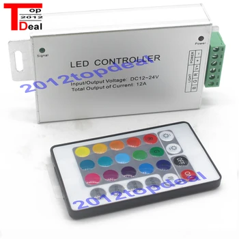 

1pcs RGBW RGB Cnontroller 12V 12A/24A 24key IR Infrared Remote Controller for RGB/RGBW LED Strip SMD 3528 5050 led Lights