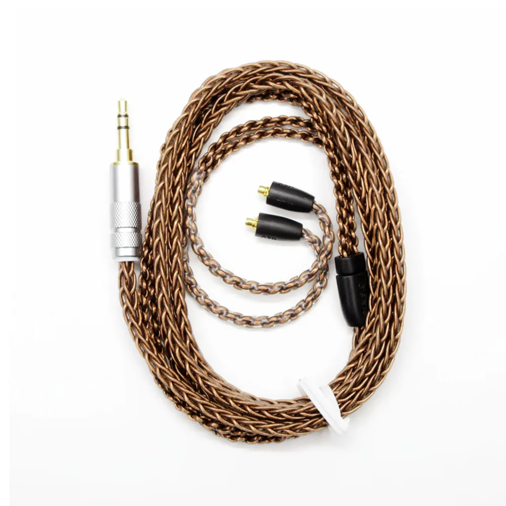 Новый Сменный кабель MMCX FENGRU 1 2 M 7N с одним кристаллом из меди hi-fi провод для