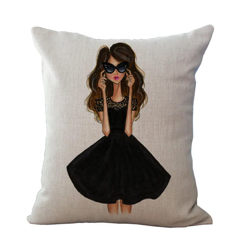 Супер творческие способности! Американский мультфильм Мода девушка наволочка для кофейни магазин подушки декоративные подушки бросок домашний чехол - Цвет: Style 2